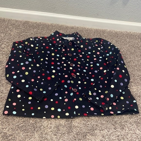 Keren Hart Polka-Dot Button-Front Jacket size L - Picture 2 of 10